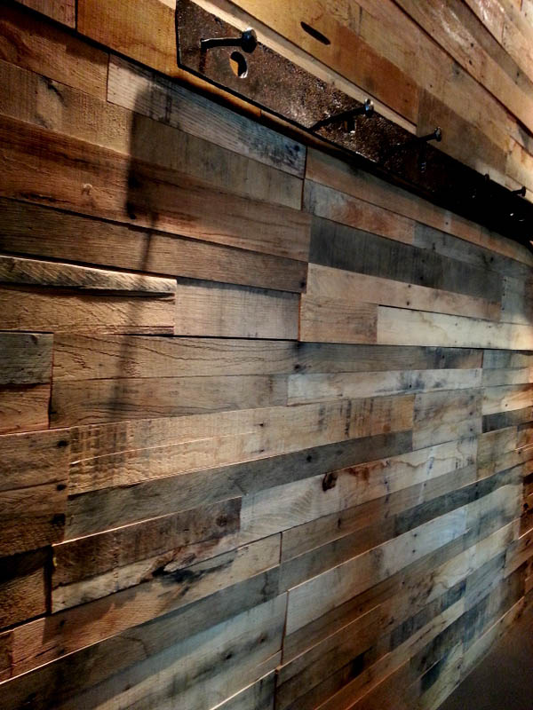 pallet wood paneling reclaimed panels walls recycled rustic treatments install wooden barn pallets panel easy lumber flooring accent floor hardwood