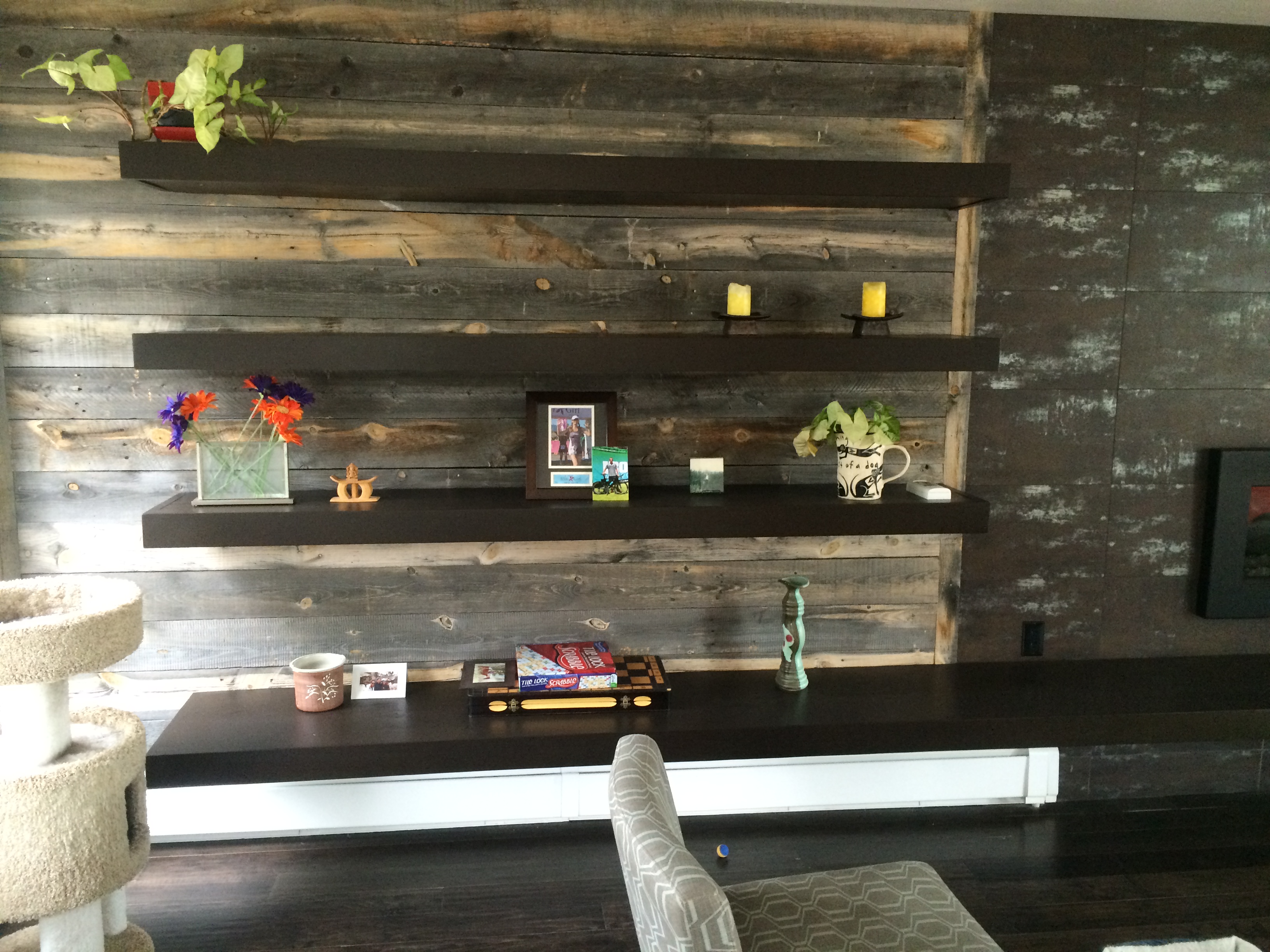 Reclaimed Wood Accents Bring Your, Hardwood Floor Accents